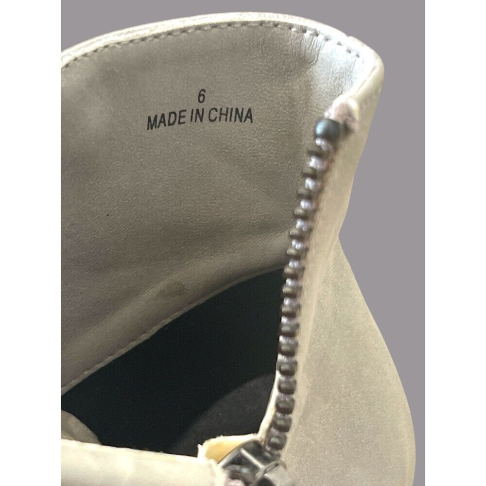 2 Lips Too Gray Ankle Booties Women’s Size 6 Ice Silver Side Zipper Y2K - Picture 6 of 7